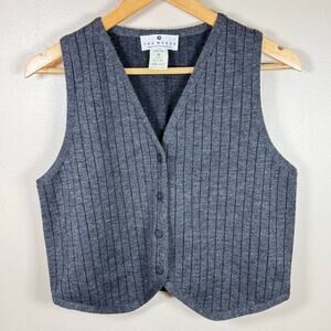 VTG The Works Saks Fifth Avenue Vest 100% Virgin Wool Italy Size M Minimalist